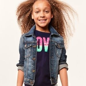 Girls Gap Destructed Jean Jacket Size‎ Large A36